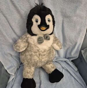 Adorable Black and Gray Stuffed Penguin Toy